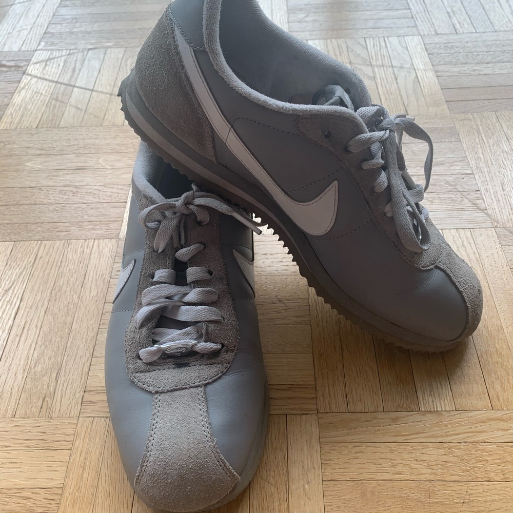 Grey Leather Nike Cortez Sneakers